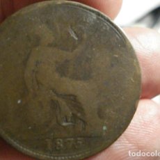 Monedas antiguas de Europa: MONEDA GRAN BRETAÑA UN PENIQUE 1875 MUY DESGASTADA - MIRA OTRAS SIMILARES EN VENTA