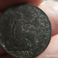 Monedas antiguas de Europa: MONEDA DE GRAN BRETAÑA UN FARTHING 1866 DEFECTUOSA - MIRA OTRAS SIMILARES EN VENTA