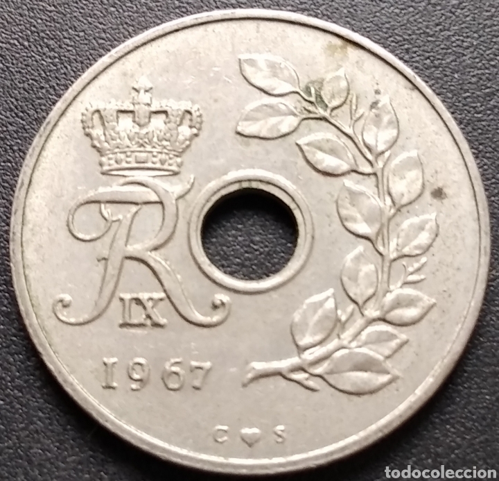 Monedas antiguas de Europa: MONEDA - DINAMARCA 25 ORE 1967 - Foto 2