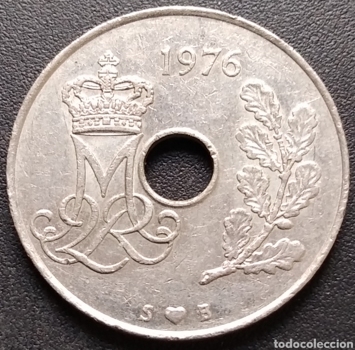 Monedas antiguas de Europa: MONEDA - DINAMARCA 25 ORE 1976 - Foto 2
