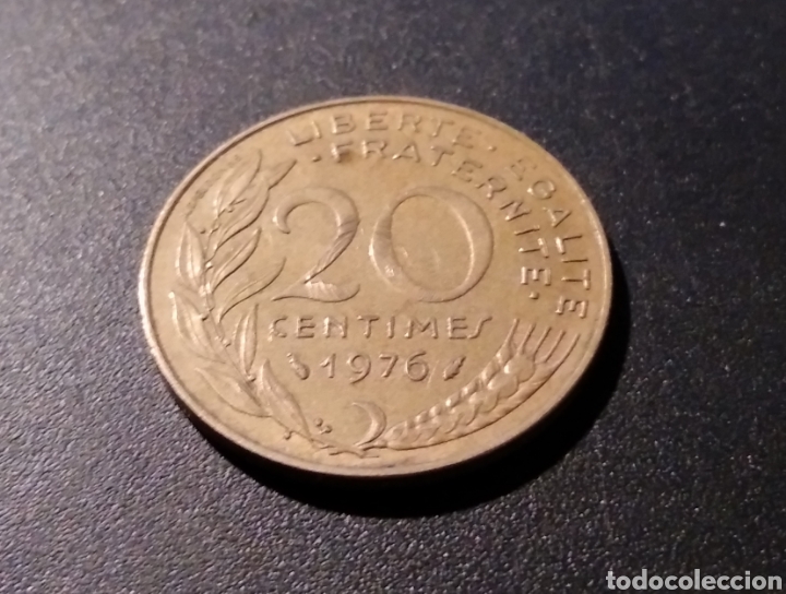 Monedas antiguas de Europa: MONEDA - FRANCIA 20 CENTIMOS 1976 - Foto 3