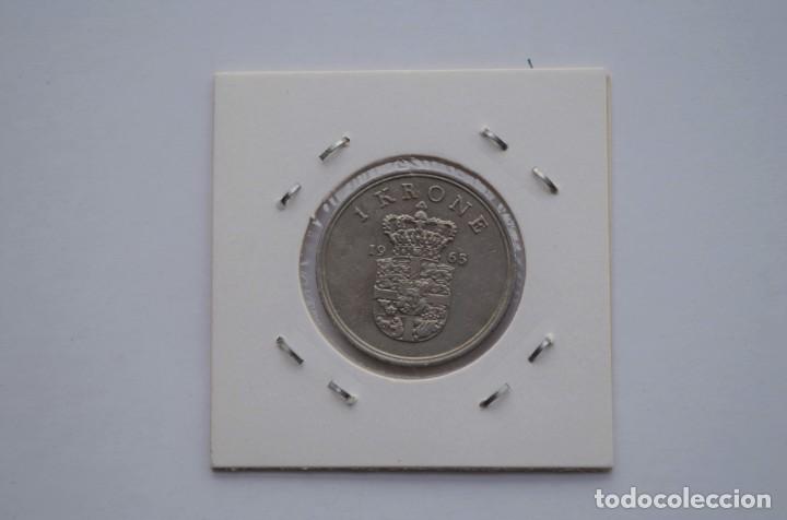 Monedas antiguas de Europa: Moneda 1 krone Dinamarca 1965 - Foto 2