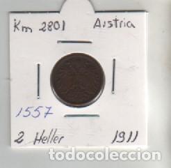 Monedas antiguas de Europa: MONEDA AUSTRIA 2 HELLER 1911 - Foto 1