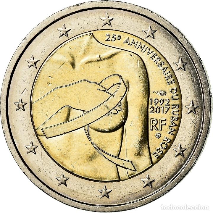 Piece De 2 Euros 25eme Anniversaire Du Ruban Rose Valeur francia, 2 euro, 25e anniversaire du ruban rose - Comprar Monedas