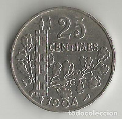 Monedas antiguas de Europa: FRANCIA - 25 CENTS - 1904 - E.B.C++ - Foto 2