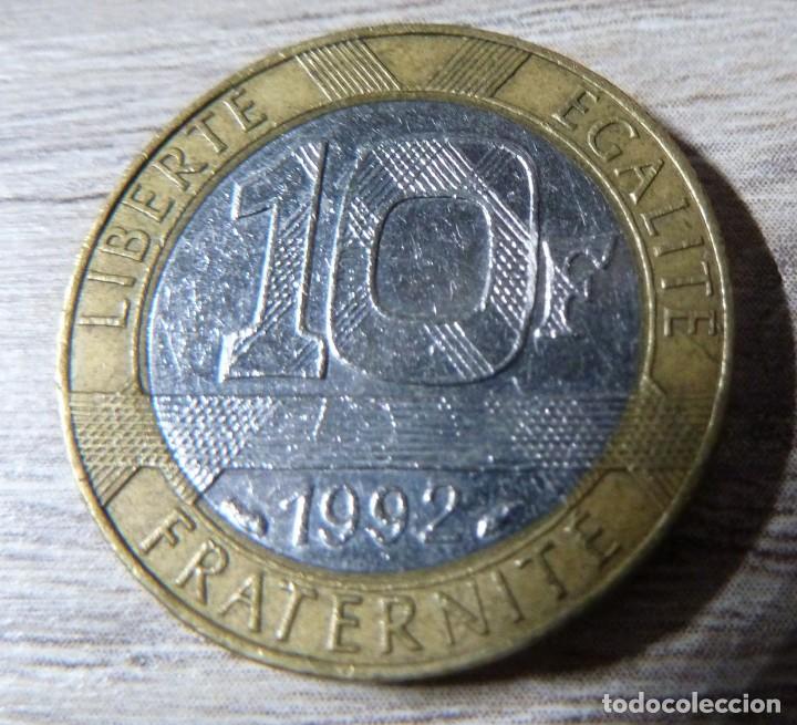 Monedas antiguas de Europa: MONEDA FRANCIA 10 FRANCOS 1992 - Foto 2