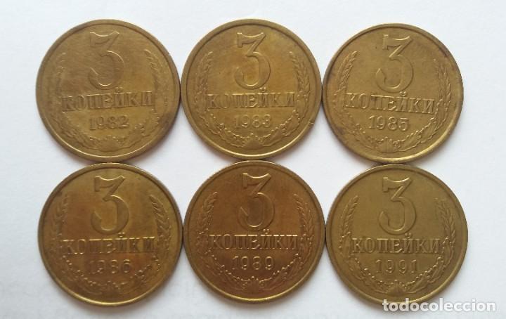 Monedas antiguas de Europa: Lote de 6 monedas de 3 copecas de la URSS - Foto 1