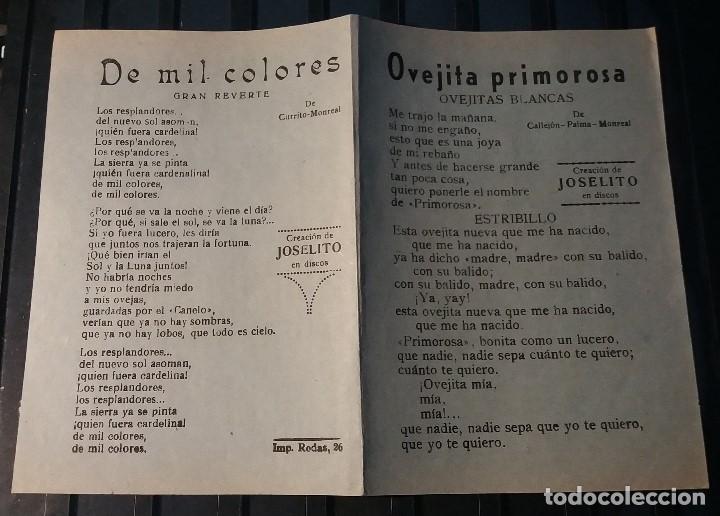 Monedas antiguas de Europa: Cancionero 2 hojas. Joselito.