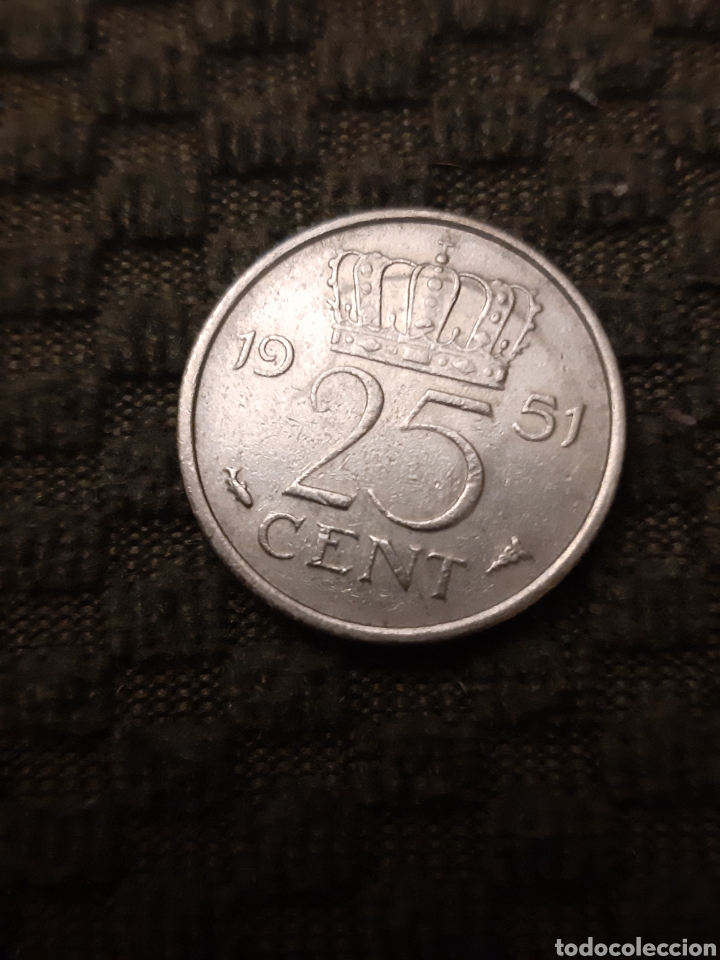 Monedas antiguas de Europa: 25 C&Eacute;NTIMOS HOLANDA MONEDA - Foto 1