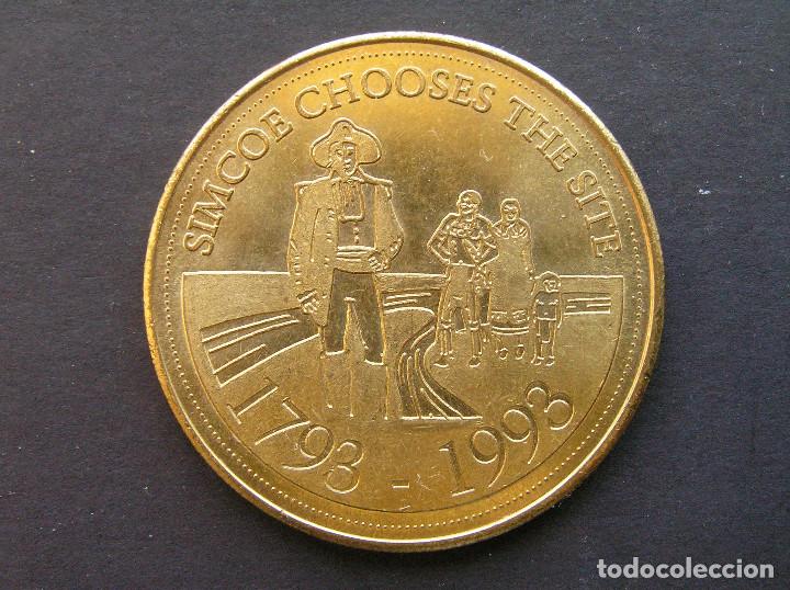 Monedas antiguas de Europa: FICHA-TOKEN LONDON 2000 - SIMCOE CHOOSES THE SITE (1793-1993)