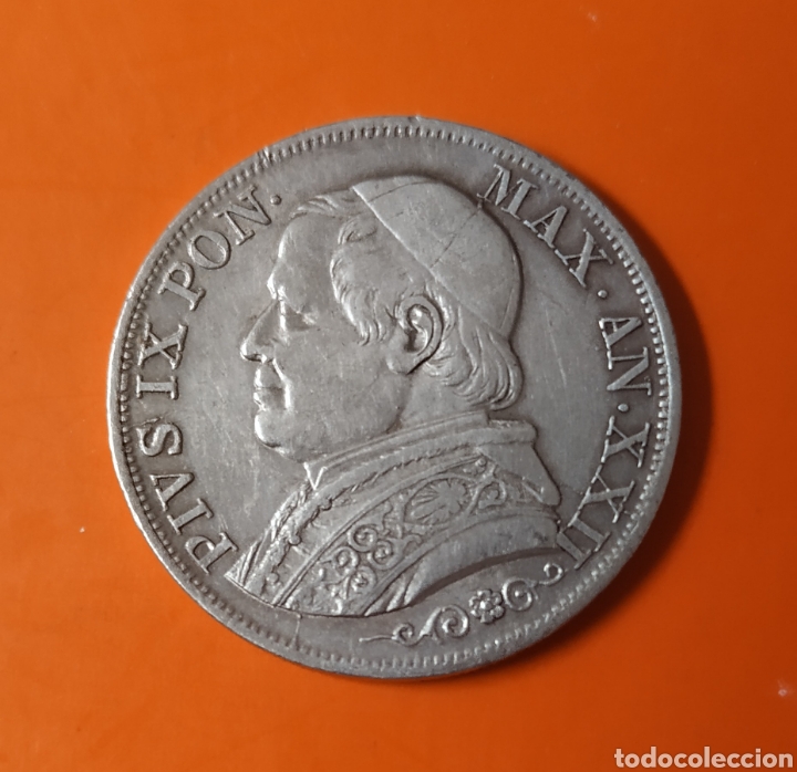 Moedas antigas da Europa: Vaticano monedas . 20 Baiocchi - 1865. -1Lira - 1867. 10 soldi 1866.. Pio ix Pius IX noveno