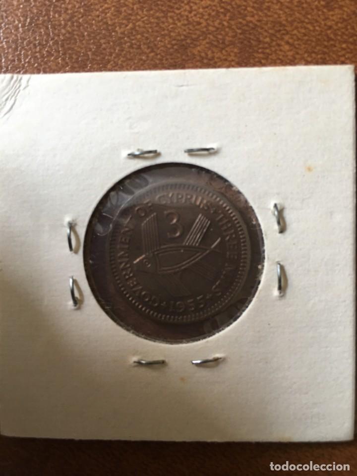 Monedas antiguas de Europa: MONEDA 3 MILS CHIPRE 1955 - Foto 2