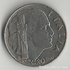 Monedas antiguas de Europa: ITALIA - 20 CENTS - 1940R - E.B.C. - ACERO INOX. Lote 203877193