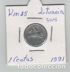 Monedas antiguas de Europa: MONEDA LITUANIA 1 CENTIMO 1991 - Foto 1