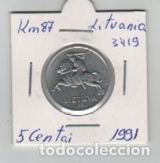 Monedas antiguas de Europa: MONEDA LITUANIA 5 CENTIMO 1991 - Foto 1