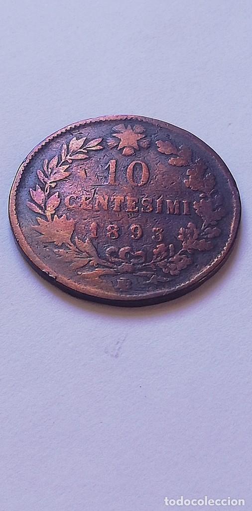 Monedas antiguas de Europa: 10 centessim 1893 italia - Foto 2