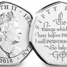 Monedas antiguas de Europa: ISLA DE MAN 50 PENIQUES 2018 CORONATION THE OATH. Lote 298938343
