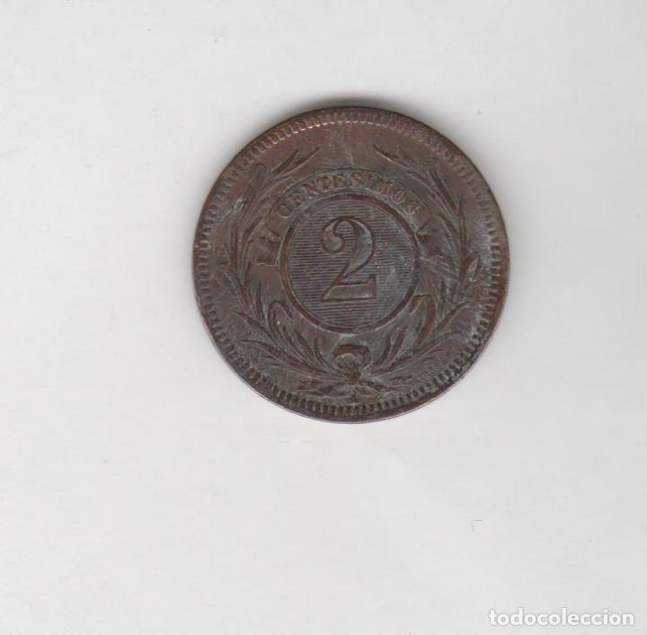 Monedas antiguas de Europa: URUGUAY- 2 CENTESIMOS- 1869 - Foto 2