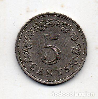 Monedas antiguas de Europa: Malta. 5 C&eacute;ntimos. A&ntilde;o 1976. - Foto 2
