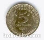 Monedas antiguas de Europa: MONEDA FRANCIA ... 5 CENTIMOS 1987 // BC - Foto 1