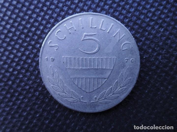 Monedas antiguas de Europa: MONEDA AUSTRIA 5 SHILLING 1970 - Foto 3