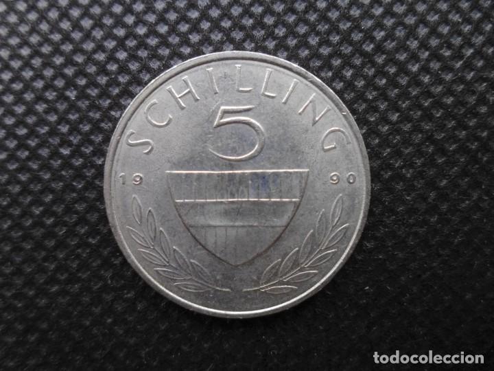 Monedas antiguas de Europa: MONEDA AUSTRIA 5 SHILLING 1990 - Foto 2