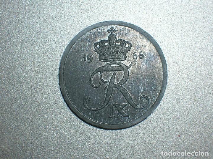 Monedas antiguas de Europa: DINAMARCA 2 ORE 1966 (6890) - Foto 1