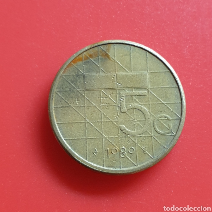 Monedas antiguas de Europa: Holanda 5 gulden 1989 - Foto 2