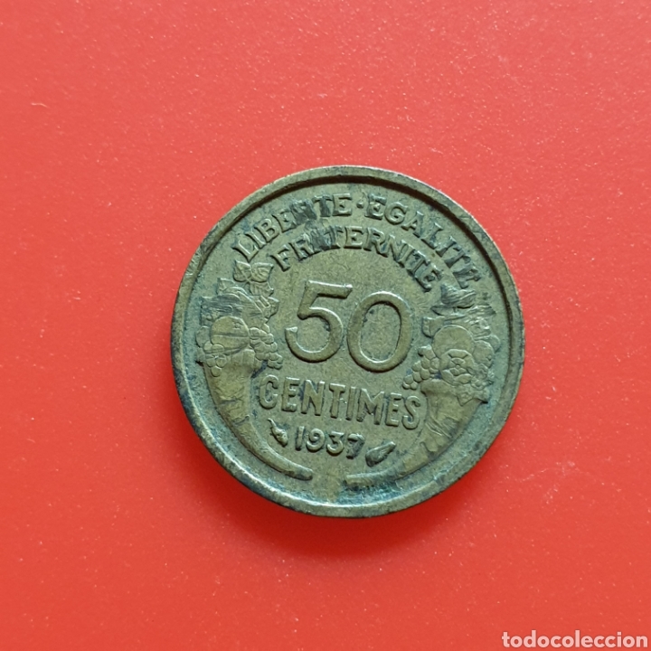 Monedas antiguas de Europa: Francia 50 centimos 1937 - Foto 1
