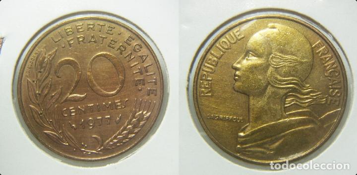 Monedas antiguas de Europa: MONEDA DE FRANCIA 20 CENTIMOS 1977 - Foto 1