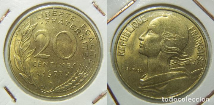 Monedas antiguas de Europa: MONEDA DE FRANCIA 20 CENTIMOS 1977 - Foto 1