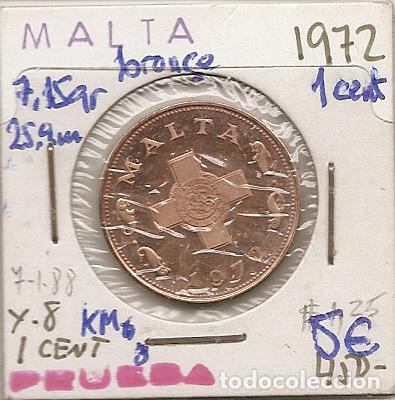 Monedas antiguas de Europa: MALTA 1972. 1 CENTIMO. PROOF - Foto 1