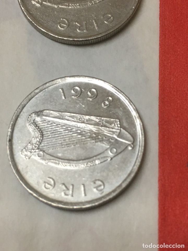 Monedas antiguas de Europa: IRLANDA 5P EIRE 2 monedas - Foto 2