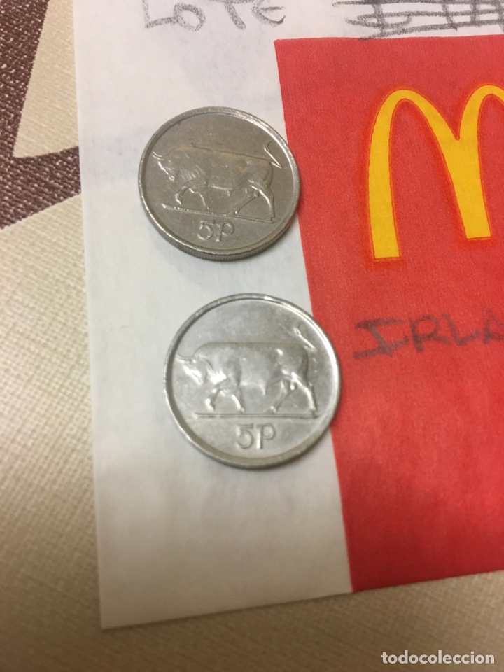 Monedas antiguas de Europa: IRLANDA 5P EIRE 2 monedas - Foto 1