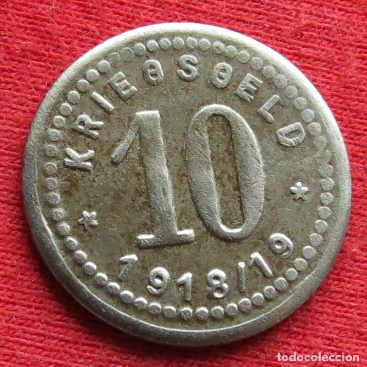 Monedas antiguas de Europa: FURSTENWALDE Brandenburg 10 pfennig 1918/19 notgeld 916 - Foto 2 - 222048672