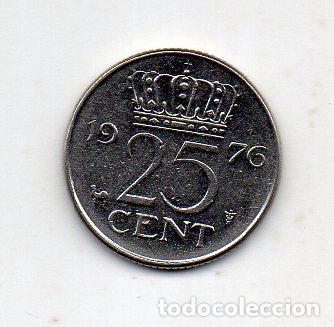 Monedas antiguas de Europa: Holanda. 25 C&eacute;ntimos. A&ntilde;o 1976. - Foto 1