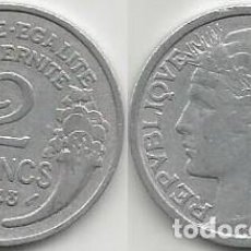 Monedas antiguas de Europa: FRANCIA 1948 - 2 FRANCS - KM 886A.1 - CIRCULADA. Lote 223868742