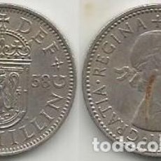 Monedas antiguas de Europa: REINO UNIDO 1958 - 1 SHILLING - ESCUDO ESCOCIA - KM 905 - CIRCULADA. Lote 223872323