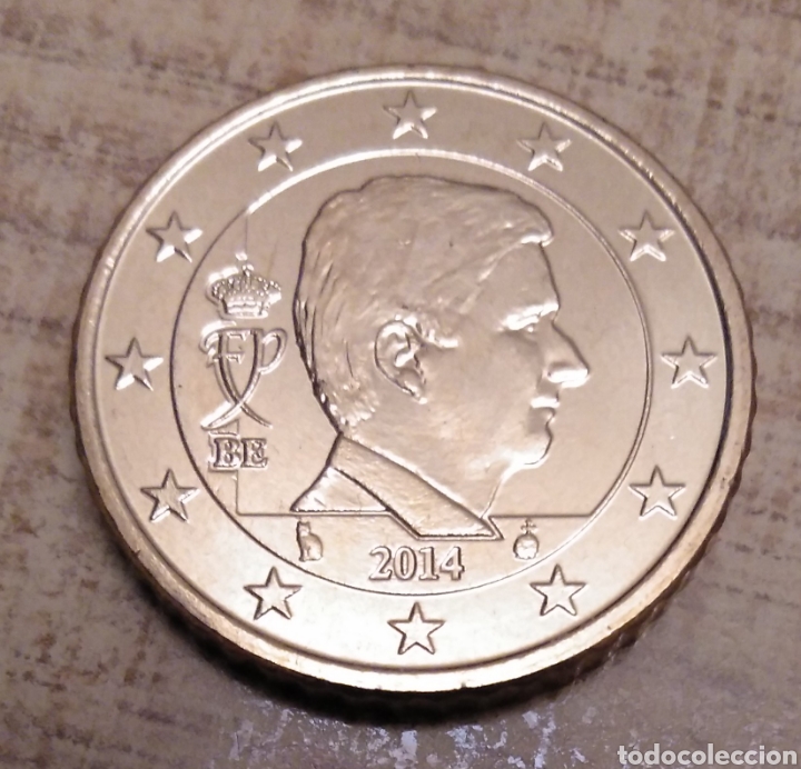 Moedas antigas da Europa: B&eacute;lgica 50 c&eacute;ntimos 2014 sin circular