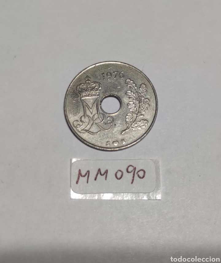 Monedas antiguas de Europa: Moneda Dinamarca 1976.25 Ore.Coraz&oacute;n - Foto 2
