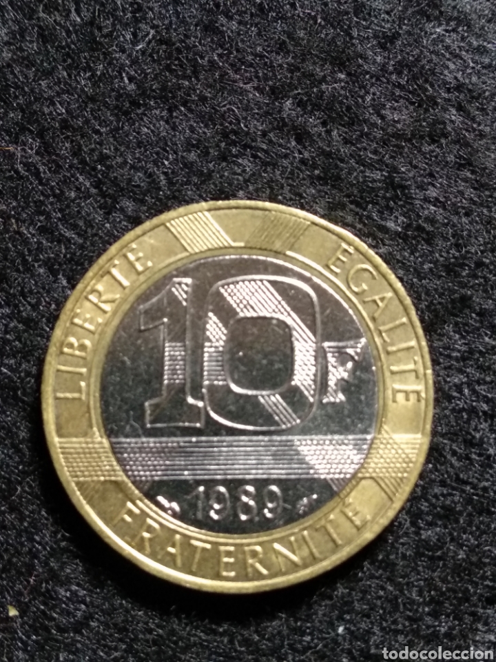 Monedas antiguas de Europa: Moneda 10 francos 1989 - Foto 2