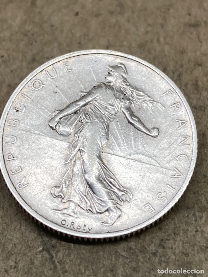 Monedas antiguas de Europa: Moneda plata 2 Francs 1910 - Foto 2