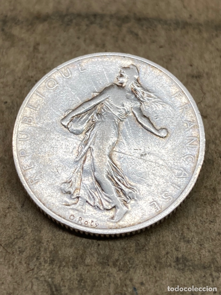 Monedas antiguas de Europa: Moneda plata 2Francs 1908 - Foto 2