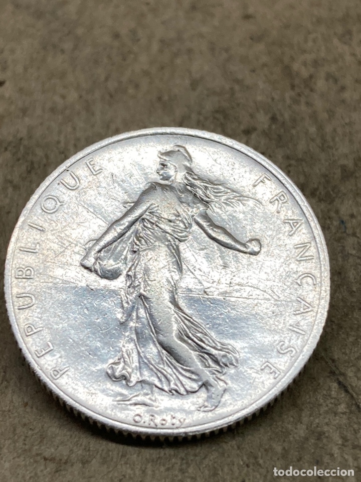 Monedas antiguas de Europa: Moneda de plata 2 francs - Foto 2