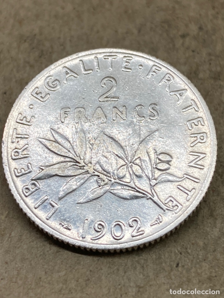 Monedas antiguas de Europa: Moneda de plata 2 francs - Foto 1