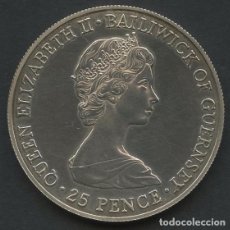 Monedas antiguas de Europa: GUERNSEY, MONEDA DE PLATA, QUEEN ELIZABETH II, VALOR: 25 PENCE, 1980, COIN SILVER PROOF. Lote 227589625