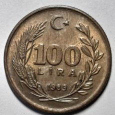 Monedas antiguas de Europa: 100 LIRAS TURQUIA (TURKIYE) 1989