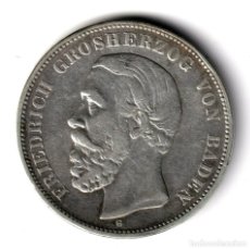 Monedas antiguas de Europa: ALEMANIA (BADEN) 5 MARK PLATA 1876 G FREDERICK I (1856-1907). Lote 228404795