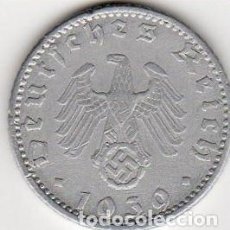 Monedas antiguas de Europa: ALEMANIA - TERCER REICH 50 REICHSPFENNIG, 1939 ALUMINIO (NO MAGNÉTICO) CECA ”B” - VIENA. Lote 231026960