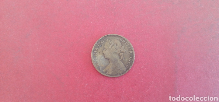 Monedas antiguas de Europa: Farthing de Gran Breta&ntilde;a 1875 - Foto 2